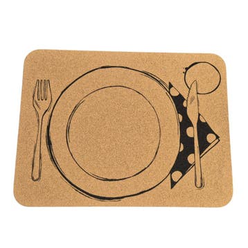 Kurk placemats set 4 stuks - Bestek, Ophalen of Verzenden, Nieuw