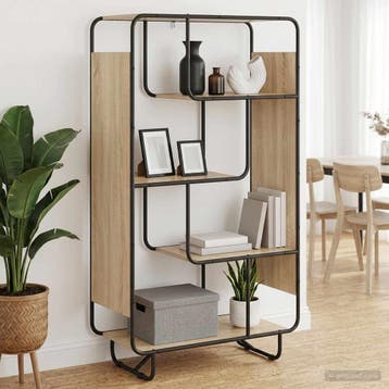 vidaXL buffetkast Sonoma Eiken 80 x 37,5 x 144 cm Bewerkt, Minder dan 50 cm, Verzenden, Nieuw, Minder dan 100 cm