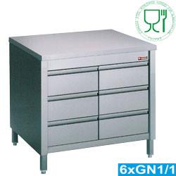 RVS Ladenkast | 6 laden | 80 x 70 x h88/90 cm HorecaTraders, Verzenden, Nieuw in verpakking