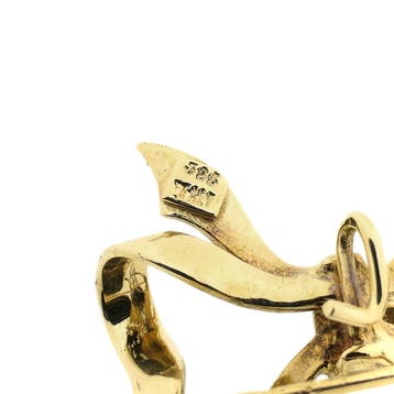 Gouden broche; Strik, Ophalen of Verzenden, Gebruikt, Overige kleuren, Goud