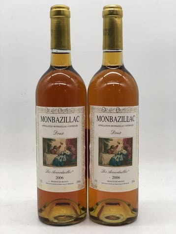 2 x 75cl Monbazillac Les Accordailles 2006 (Bordeaux, wit), Ophalen of Verzenden, Nieuw, Frankrijk, Witte wijn