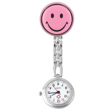 Fako - Verpleegstershorloge - Smiley - Roze, Verzenden, Nieuw
