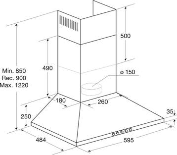 ETNA AP461ZT Schouwkap - 60 cm, Verzenden, Nieuw