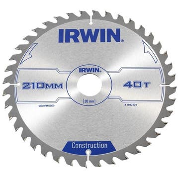 Zaagblad Irwin 210 x 30mm x 40T ATB (Zaagbladen), Verzenden, Nieuw