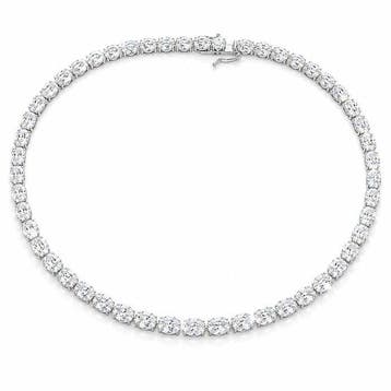 Halsketting - 14 karaat Witgoud - 34.71ct. tw. Diamant, Nieuw
