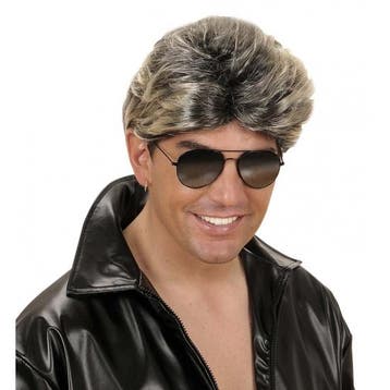 Jaren 80 popster pruik blond/grijs - Herenpruiken, Verzenden, Nieuw