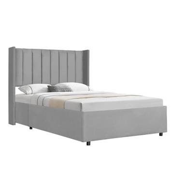 Gestoffeerd bed Savona - 200 x 140 cm - Lichtgrijs, Verzenden, Nieuw
