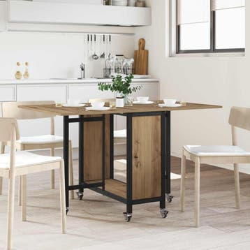 vidaXL Opvouwbare eettafel met wielen 130 x 80 x 76,5 cm, Verzenden, Nieuw