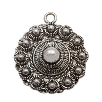 Zeeuwse Knop Hanger 28 mm Antiek Zilver oogje 2mm (Nikkel..., Ophalen of Verzenden, Nieuw, Bedel