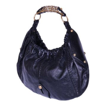 Yves Saint Laurent Vincennes Hobo Zwart Leer, Verzenden, Zo goed als nieuw