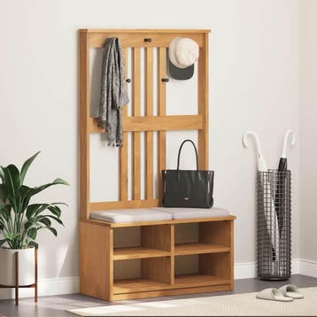 vidaXL Kapstok SANDNES 87x40x159,5 cm massief grenenhout, Verzenden, Nieuw