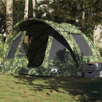 vidaXL Vistent 2-persoons waterdicht camouflage, Verzenden, Nieuw, Tot en met 2