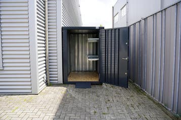 Opslagcontainer met stellingen | tuinhuis | demontabel op=op