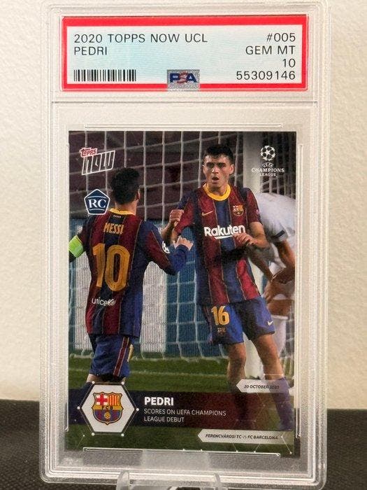 2020 Topps Now UCL Pedri #005 Rookie - PSA 10 - 1 Graded, Verzamelen, Stickers