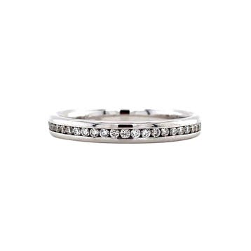 Witgouden alliance ring met diamant 14 karaat, Verzenden, Zo goed als nieuw, Goud