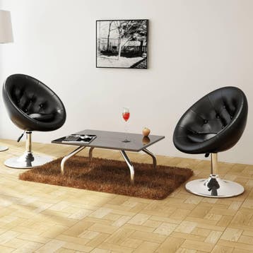 vidaXL Barstoelen 2 st kunstleer zwart, Verzenden, Nieuw