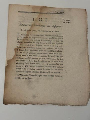 Document - Danton - Loi relative au Numérotage des