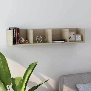 vidaXL Cd-wandschap 100x18x18 cm bewerkt hout sonoma, Verzenden, Nieuw