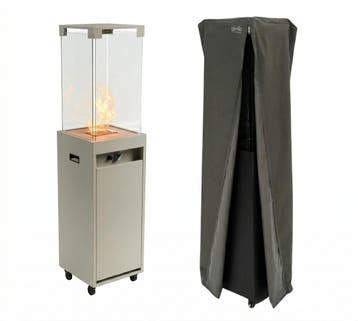 Planika Faro gas terrasverwarmer met beschermhoes - Grijs, Verzenden, Nieuw