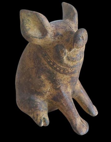 Spaarpot - Volkse kunst varken-charcutier. - Terracotta -