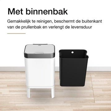 2dekans | Loftey Prullenbak 60 Liter – Push/touch Afvalbak -, Ophalen of Verzenden, Zo goed als nieuw