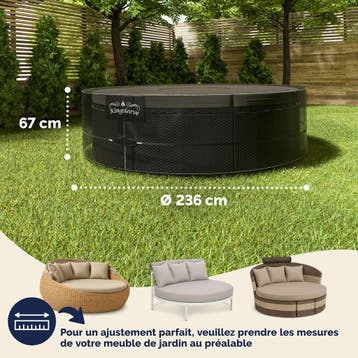 Zonne-eilandzeil antraciet Ø236x67cm 9100mm waterkolom, Verzenden, Nieuw