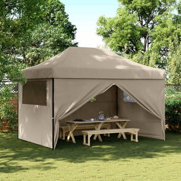 vidaXL Partytent 279 x 410 x 315 cm Taupe Oxford Stof, Verzenden, Nieuw, Partytent