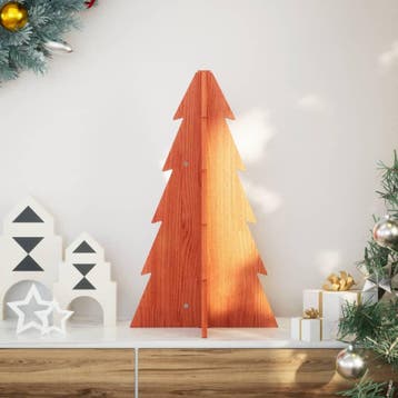 vidaXL Kerstdecoratie kerstboom 69,5 cm massief grenenhout, Diversen, Verzenden, Nieuw