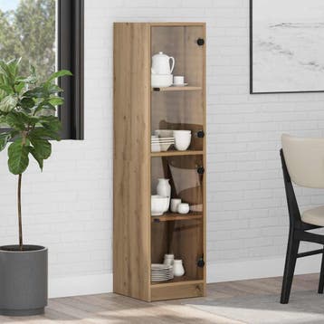 vidaXL Highboard Artisan Eiken 35 x 37 x 142 cm Bewerkt hout, Minder dan 50 cm, Verzenden, Nieuw, Minder dan 100 cm