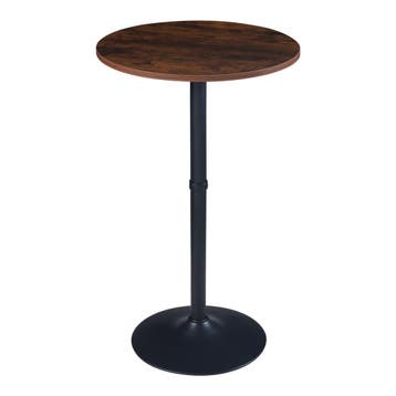 Bartafel Vantaa rond 100xØ60 cm zwart en walnootkleurig [en., Verzenden, Nieuw