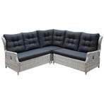 Ibiza hoek loungeset 3 delig verstelbaar wit grijs, Tuin en Terras, Tuinsets en Loungesets, Ophalen of Verzenden, Nieuw, Wicker