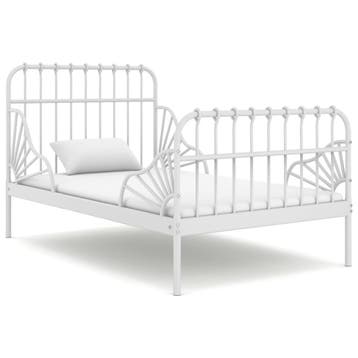 vidaXL Bedframe verlengbaar metaal wit 80x130/200 cm, Eenpersoons, Verzenden, Wit, Nieuw