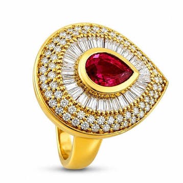 Ring - 14 karaat Geel goud, Exclusieve Effy Hematian 14K, Nieuw