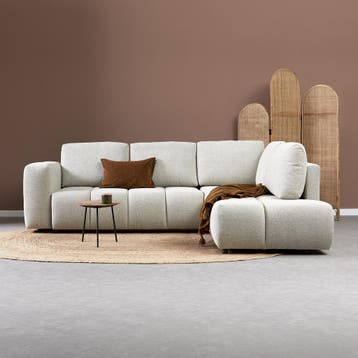 *WOONWINKEL* Slaapbank Met Hoek Beige Rechts, Verzenden, Nieuw