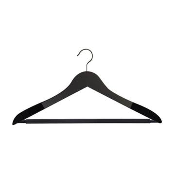Hanger black Helena 44 cm Flock 1 cm dik met bar