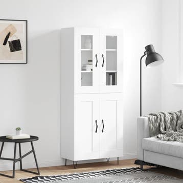 vidaXL buffetkast 69,5x34x180 cm bewerkt hout wit, Huis en Inrichting, Kasten | Buffetkasten, Verzenden, Nieuw, Overige houtsoorten