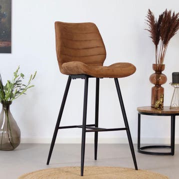 50% Korting: Industriële barkruk Morris cognac 71 cm, Ophalen, Zo goed als nieuw