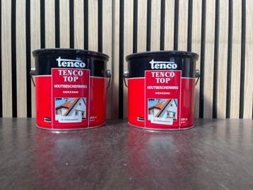 Veiling - 2x Tenco Top Houtbescherming Dekkend 2,5L – Midd, Nieuw