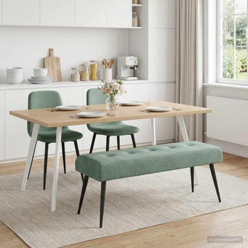 vidaXL Bank met knoopverstelling Zeegroen 110 x 40 x 46 cm, Verzenden, Nieuw, Stof