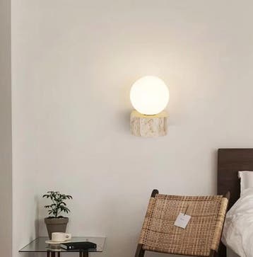 Wabi-Sabi Wandlamp – Japanse Retro Design Lamp G9 Travertijn, Verzenden, Nieuw, Hout