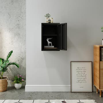 Metalen wandkast Burlöv 50x33x35 cm zwart [en.casa], Verzenden, Nieuw