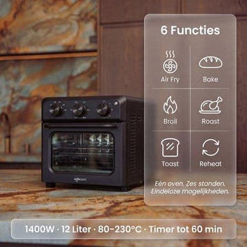 2dekans | Safecourt 6-in-1 Airfyer oven - 100% PFAS-vrij - 6, Ophalen of Verzenden, Gebruikt