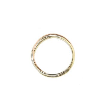 Tricolor gouden trinity ring, Gebruikt, Ophalen of Verzenden, 17 tot 18, Dame