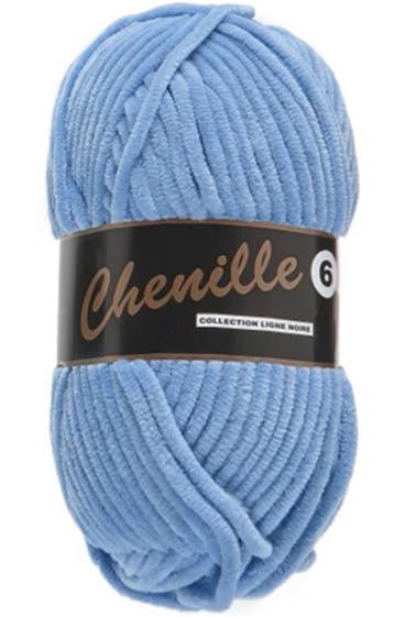 Lammy Yarns Chenille 6 - 40 Lichtblauw - Fluweelzacht Gare, Ophalen of Verzenden, Nieuw