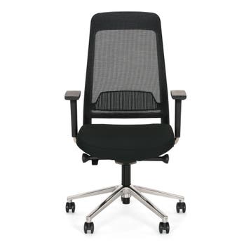 Ergonomische instelbare bureaustoel Ledderra Chroom-Zwart, Ophalen of Verzenden, Nieuw
