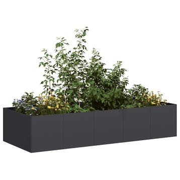 vidaXL Plantenbak 200x80x40 cm staal zwart, Verzenden, Nieuw, Metaal, 60 tot 100 cm