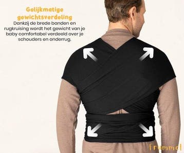 2dekans | Frummel Baby Draagdoek Zwart - Draagzak - Baby, Ophalen of Verzenden, Zo goed als nieuw