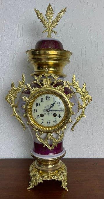 Vaasklok - Brons, Aardewerk, Glas - 1850-1900 - Vaasklok, Antiek en Kunst, Antiek | Klokken