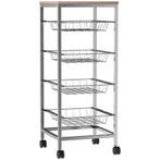 TRUUSK Serveerwagen - Keukenwagen met Metalen Manden - Zijwa, Verzenden, Nieuw