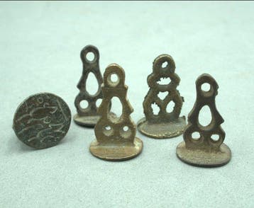 Post medieval Bronze Stamp Seal pendants with inscribed
